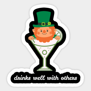 Drinks Well With Others - St. Patrick's Day Sticker